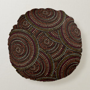 African Boho: Tribal Seamless Art. Rund Kudde