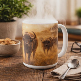 African Buffalo Herd Strength & Unity Wildlife Art Kaffemugg