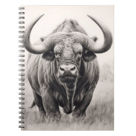 African Buffalo Pencil Teckning Anteckningsbok