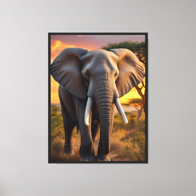 African Bull Elephant Canvastryck (Framsida)
