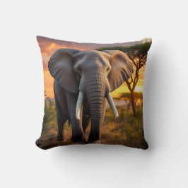 African Bull Elephant Pillow Kudde