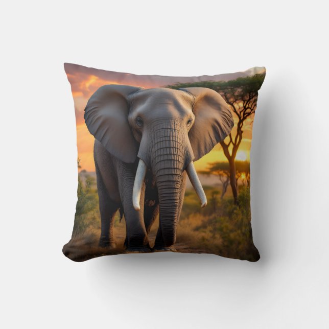 African Bull Elephant Pillow Kudde (Framsida)