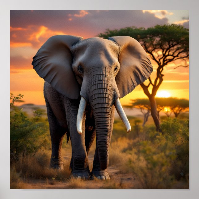 African Bull Elephant Poster (Framsidan)