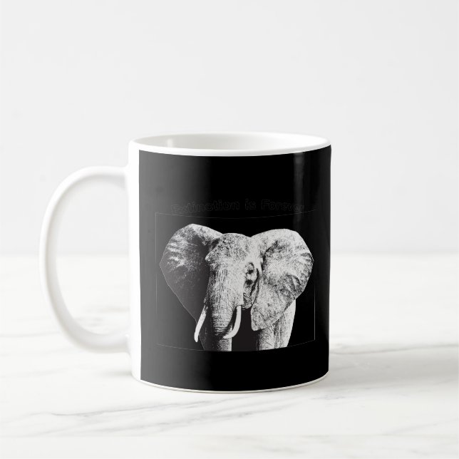 African Bush Elephant Teckning Kaffemugg (Vänster)