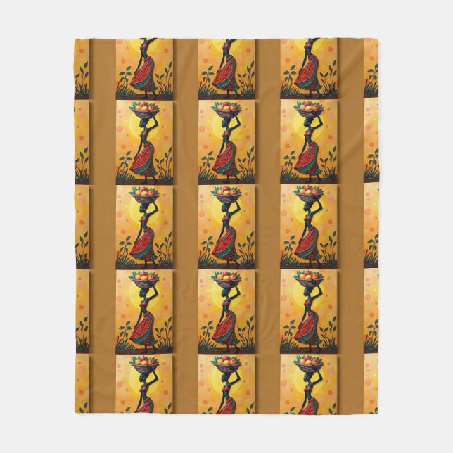 African Canvas Artwork for Throw Blankets-Pillows Fleecefilt (Framsidan)