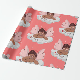 African cherub angel svarta cupid-valentineser presentpapper