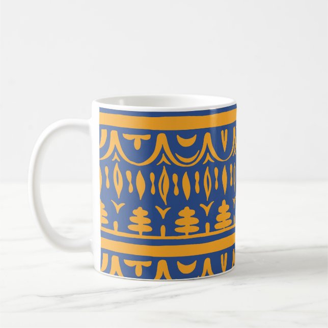 African Chevrons: Ethnic Tribal Pattern Kaffemugg (Vänster)