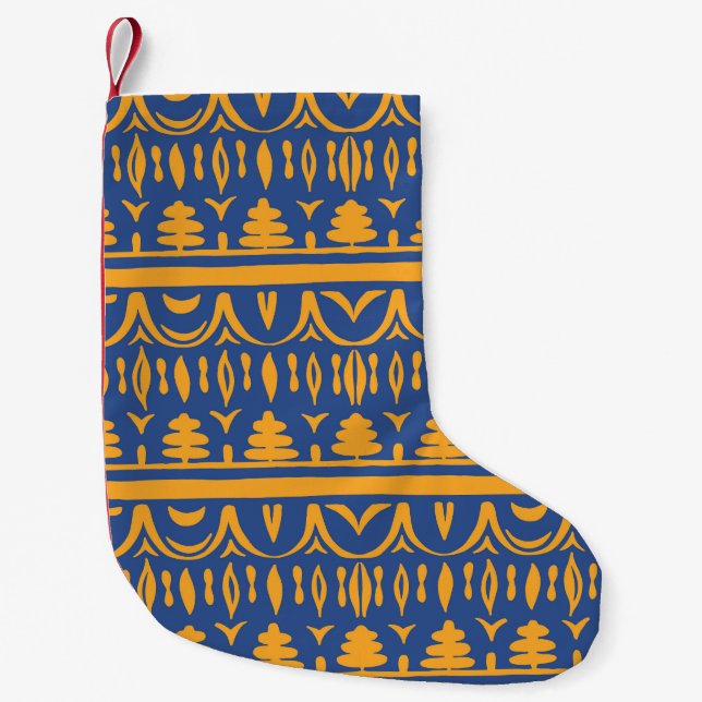 African Chevrons: Ethnic Tribal Pattern Liten Julstrumpa (Framsidan)