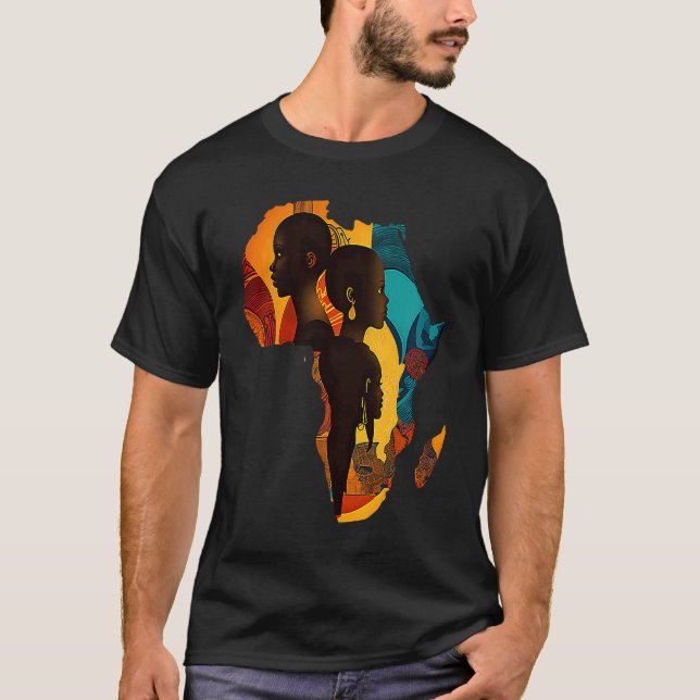 African Continent Black History  4 T Shirt (Framsida)