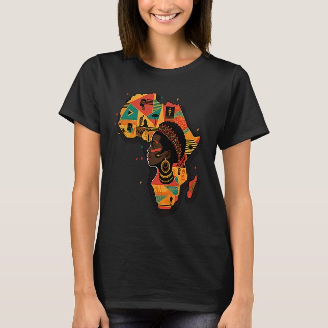 African Continent Black History T Shirt (Framsida)