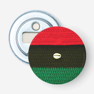 African Cowrie Snäcka Red Black Grönt Crochet Prin Flasköppnare