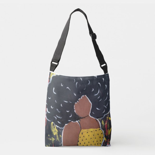 African Dam Big Hair Crossbody Bag Axelväska (Framsida)