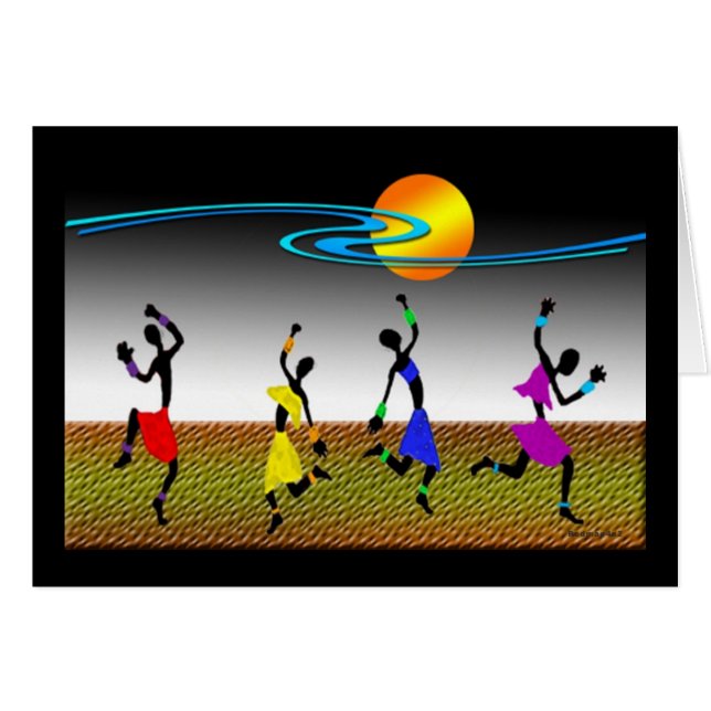 African Dance Hälsningskort (Framsidan Horizontal)