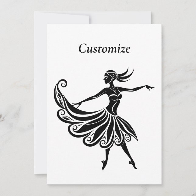 African Dancer Silhouette Art Thunder_Thunder_Cove Inbjudningar (Framsida)