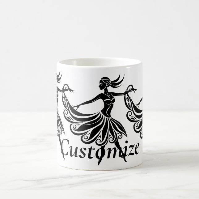 African Dancer Silhouette Art Thunder_Thunder_Cove Kaffemugg (Center)