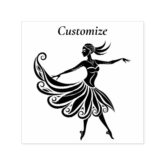 African Dancer Silhouette Art Thunder_Thunder_Cove Självfärgande Stämpel (Design)