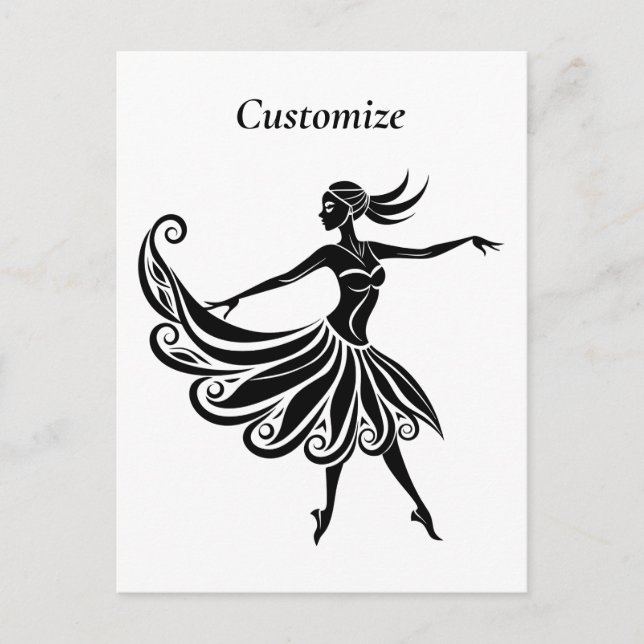 African Dancer Silhouette Art Thunder_Thunder_Cove Vykort (Framsida)