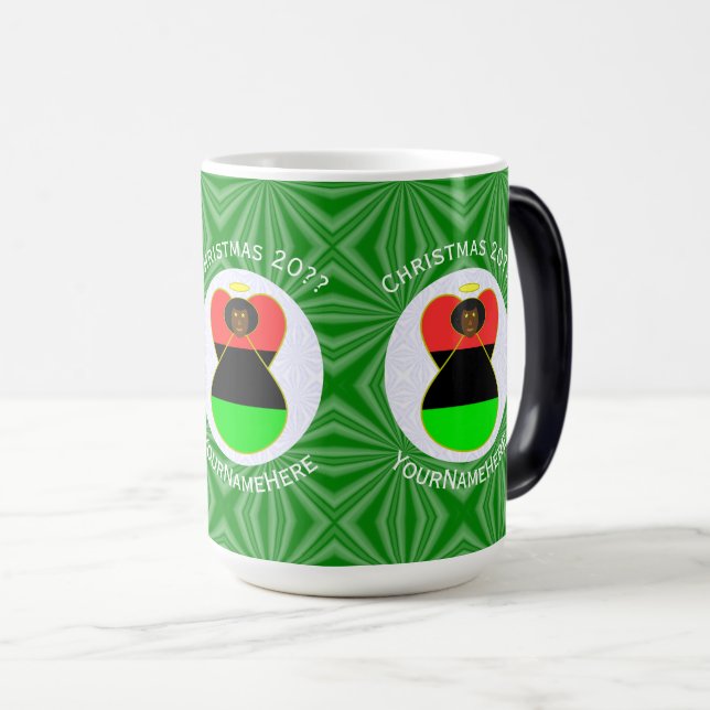 African Diaspora American jul Angel Magisk Mugg (Framsida höger)