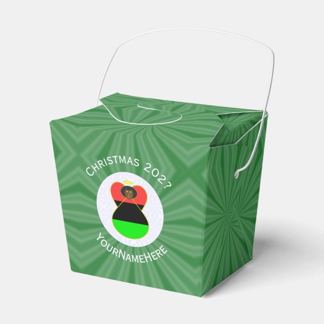 African Diaspora Ängel Julflagga Personlig Presentaskar (Framsidan Sidan)