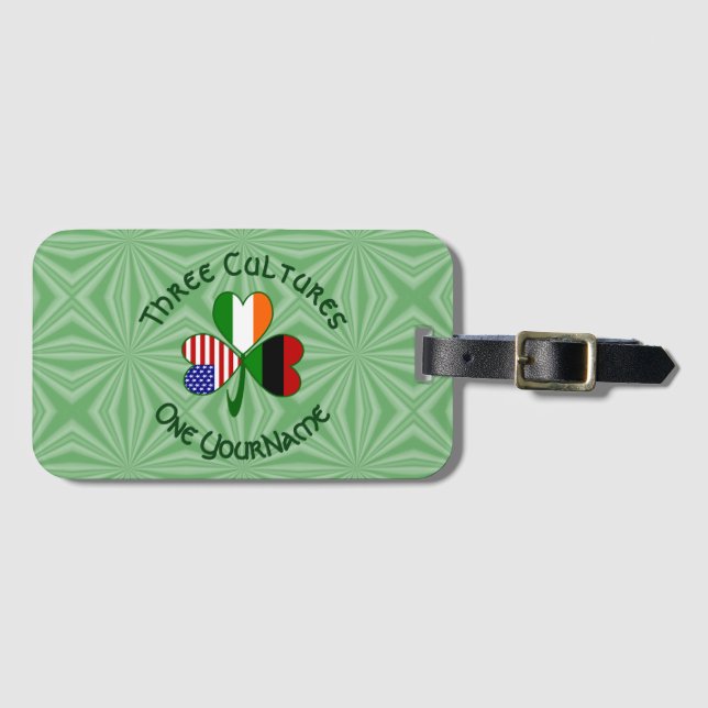 African Diaspora Irish American Shamrock Personal Bagagebricka (Framsida horisontal)