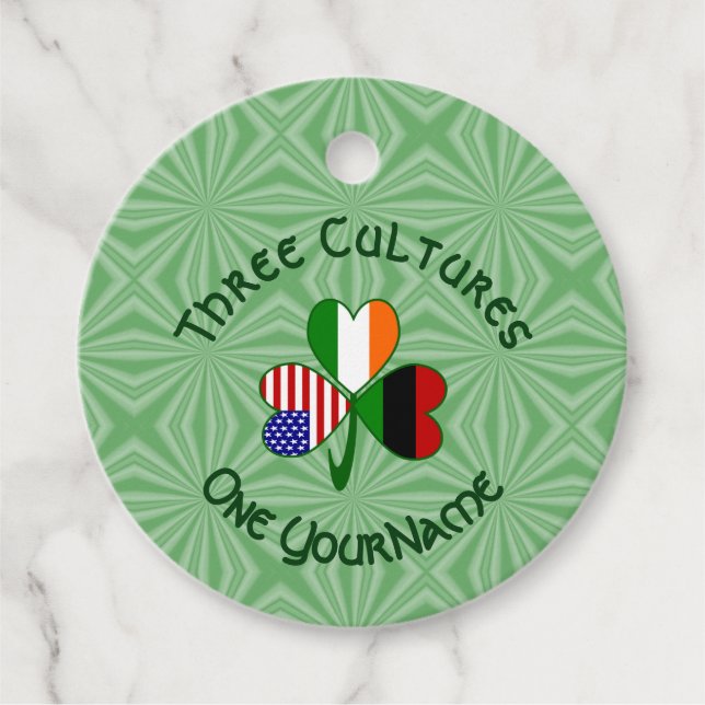 African Diaspora Irish American Shamrock Personal Gåvor Etiketter (Framsida)