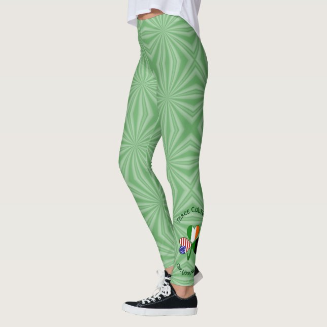 African Diaspora Irish American Shamrock Personal Leggings (Vänster)