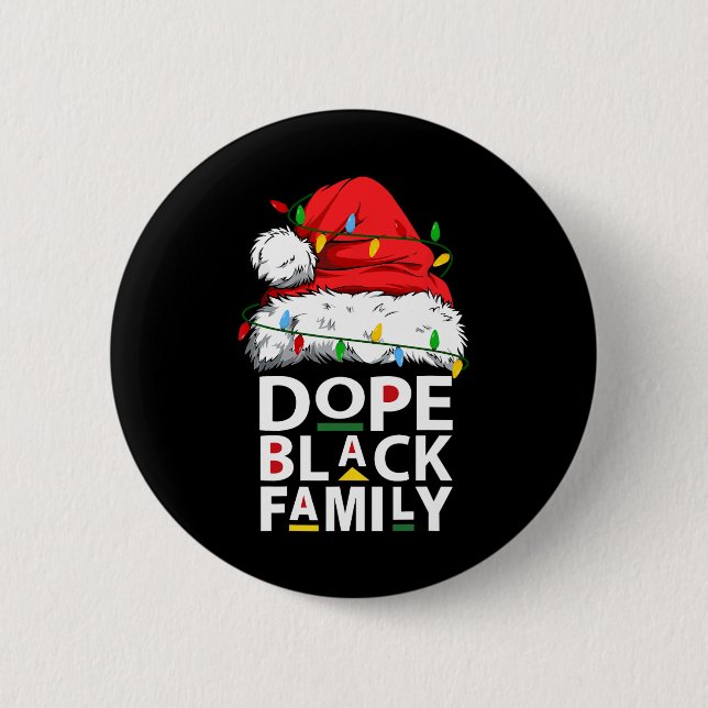 African Dope Black Family Afro Team Santa Matching Knapp (Framsida)