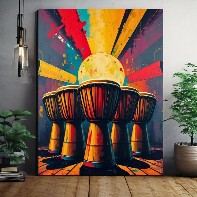 African Drums Wall Art - fet Abstrakt Music Print Canvastryck (Skapare uppladdad)