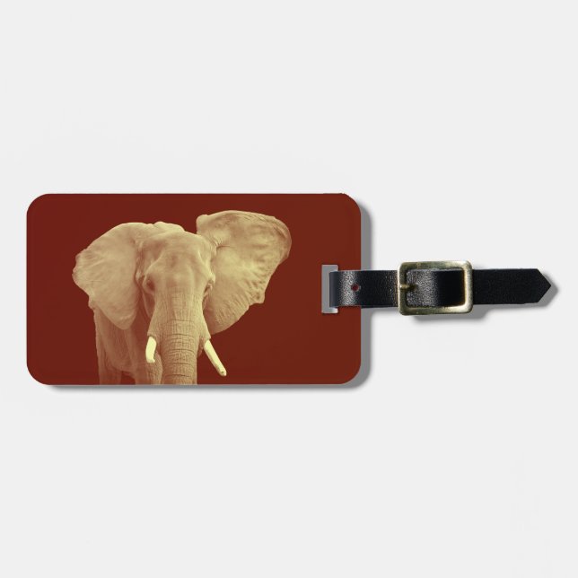 African Elephant - Adress Luggage Tag Bagagebricka (Horisontell Framsida)