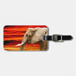 African Elephant - Adress Luggage Tag Bagagebricka