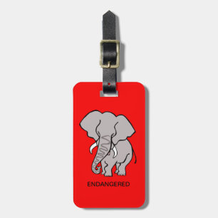 African ELEPHANT - Animal activist - Red Bagagebricka