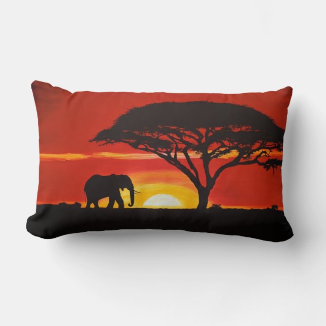 African Elephant Art Lumbarkudde (Framsida)
