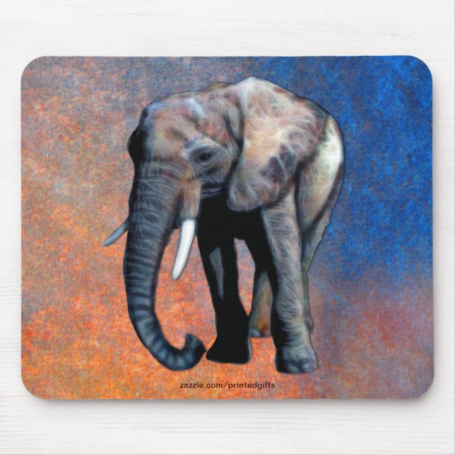 African Elephant Big Fem Wildlife Animal Mousepad Musmatta (Framsidan)