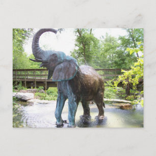 African Elephant Bronze Sculpture Vykort