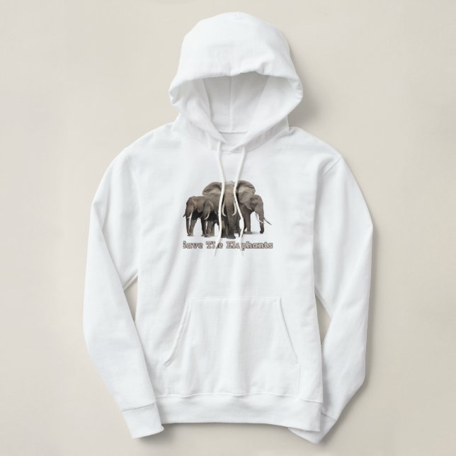 African Elephant Hoodie T Shirt (Design framsida)