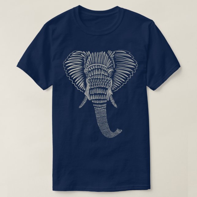 African Elephant Line Work T Shirt (Design framsida)