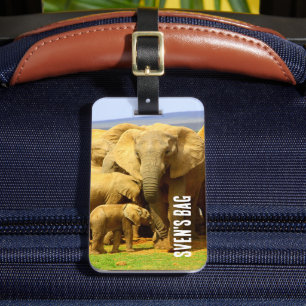African Elephant Mor och Calf Bagagebricka