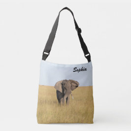 African Elephant Natural Setting Personalize Namn Axelväska