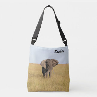 African Elephant Natural Setting Personalize Namn Axelväska
