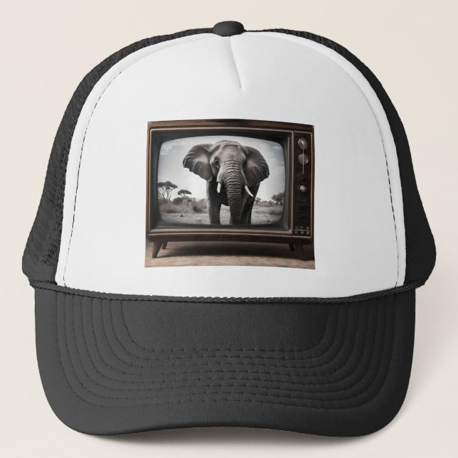 African Elephant on Analog Television Keps (Framsida)