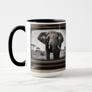 African Elephant on Analog Television Mugg
