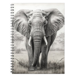African Elephant Pencil Teckning Anteckningsbok