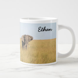 African Elephant Personalize Namn Jumbo Mugg