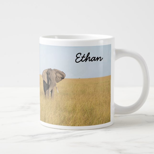 African Elephant Personalize Namn Jumbo Mugg (Höger)