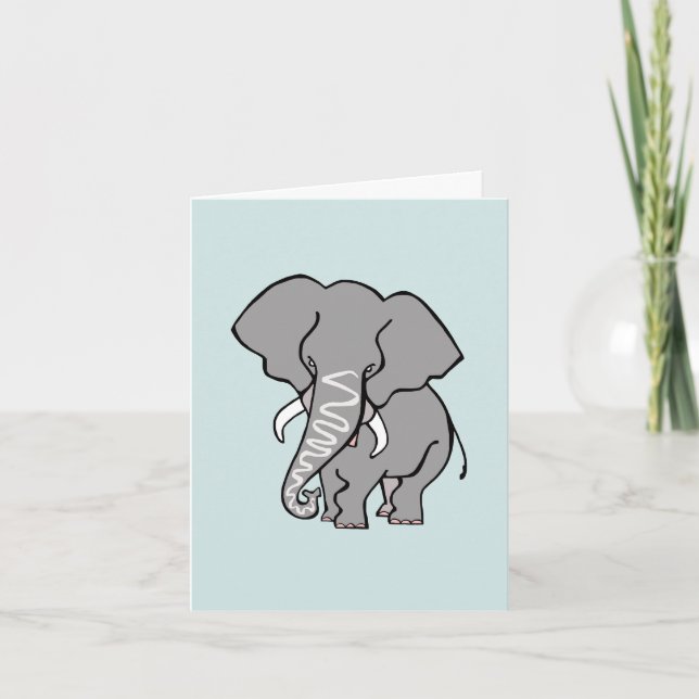 African ELEPHANT - Safari animal - Aqua Kort (Framsida)