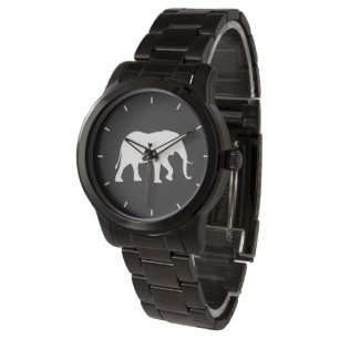 African Elephant Silhouette Armbandsur