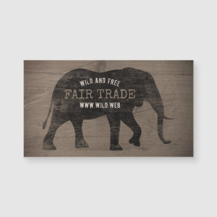 African Elephant Silhouette Rustic Stil
