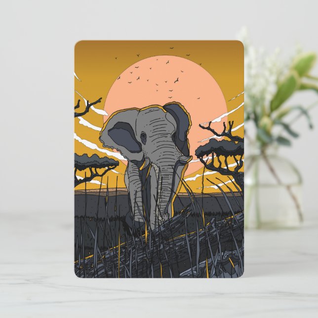 African Elephant Spara Datumet (Stående Fram)