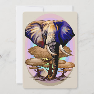 African Elephant Surreal Porträtt Inbjudningar
