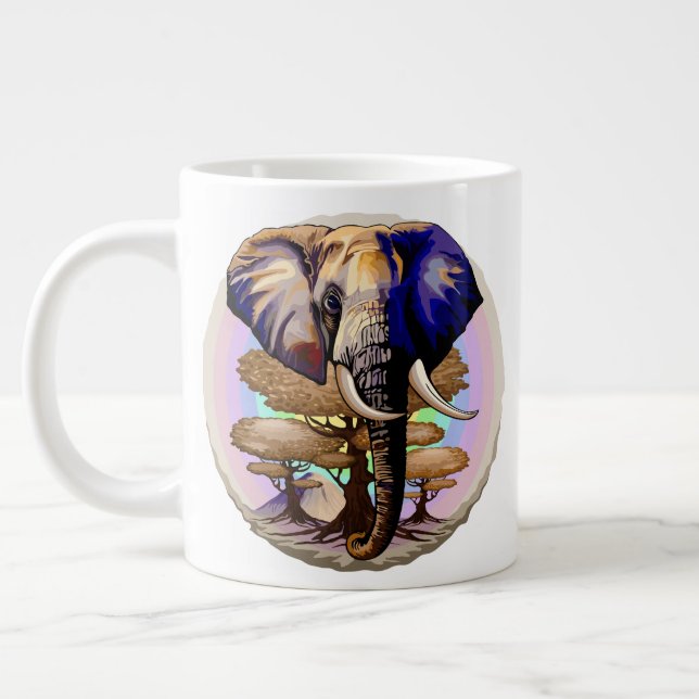 African Elephant Surreal Porträtt Jumbo Mugg (Vänster)
